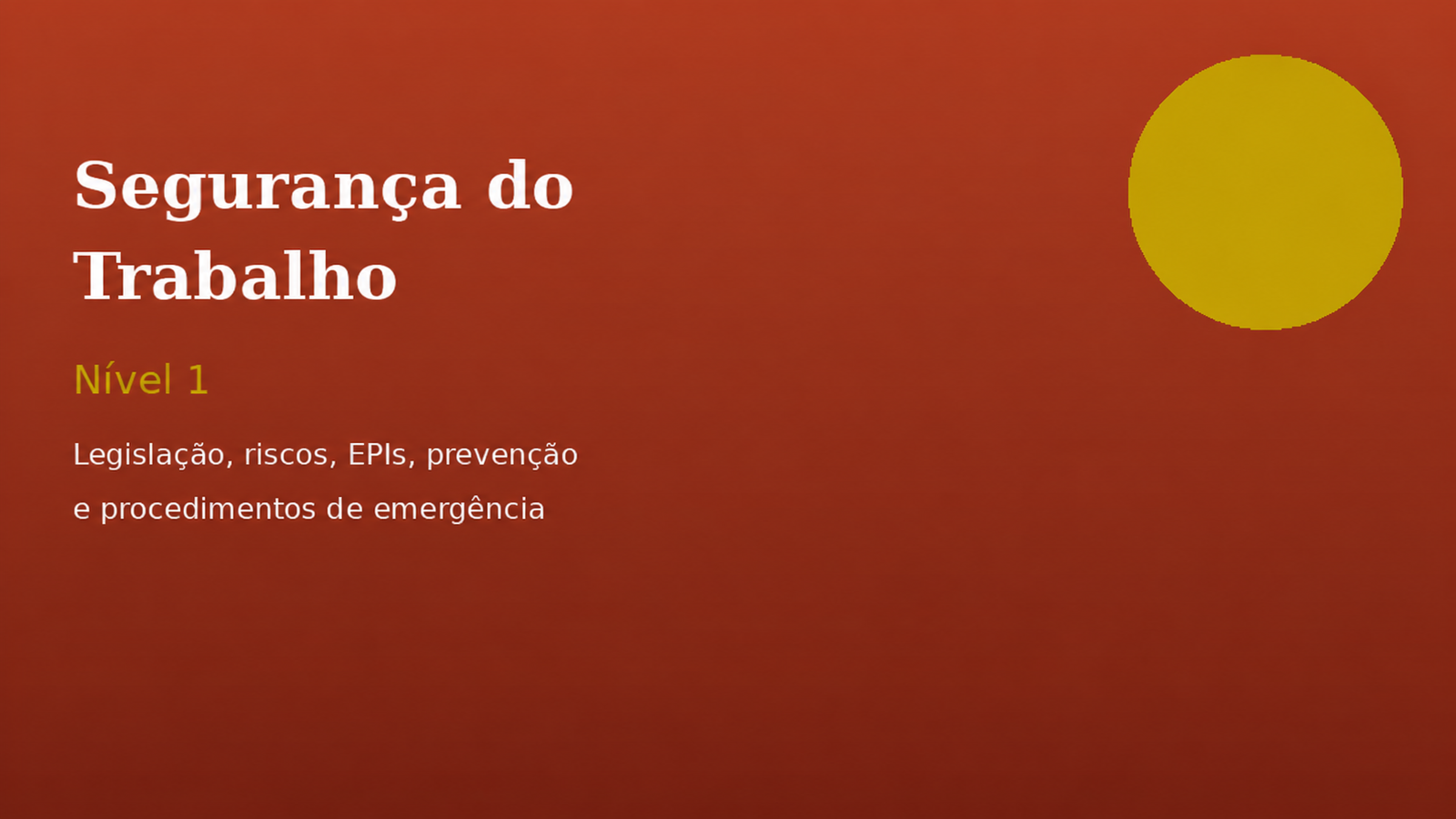 Segurança do Trabalho — Nível 1